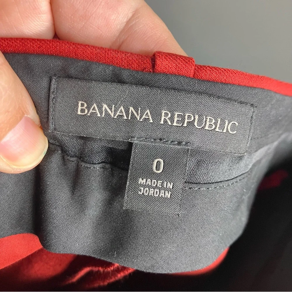 Banana Republic brick red linen Blend pants pleated wide‎ leg women's size 0